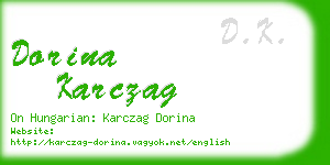 dorina karczag business card